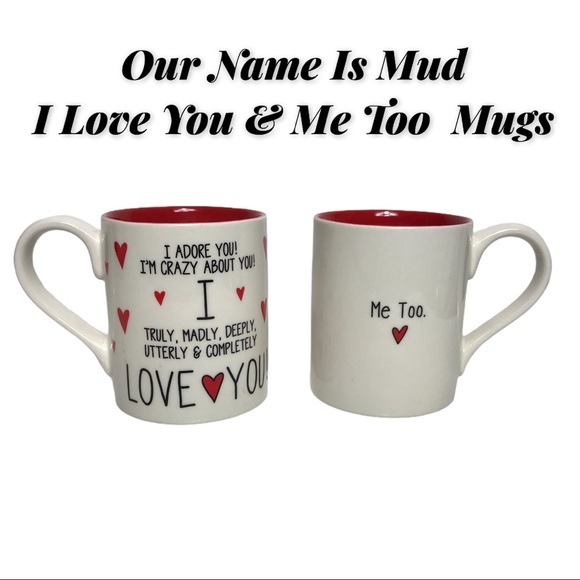 Our Name Is Mud “I Love You” Set of 2 Mugs - Picture 5 of 15